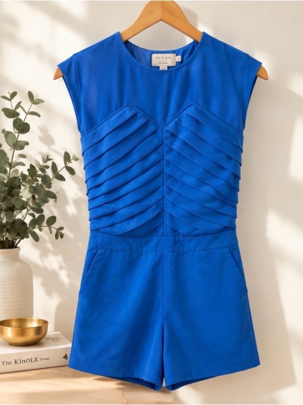 Ted Baker Cobalt Blue Pleated Front Romper